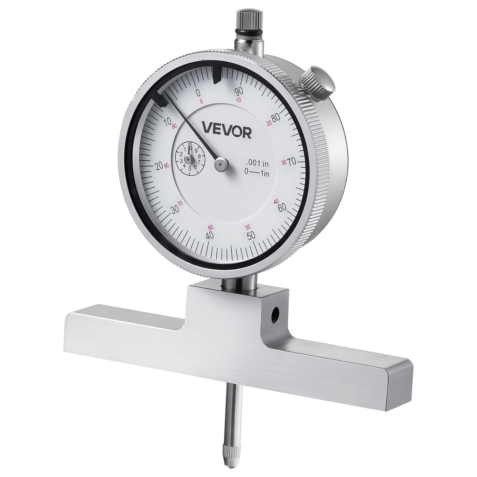 VEVOR Depth Gauge Micrometer 0-22in Range with 4 Anvils and 6 Rods Precision