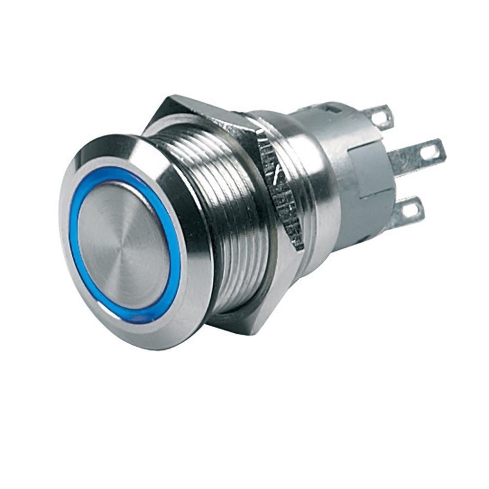 BEP Push-Button Switch 12V Momentary On/Off – Blue LED