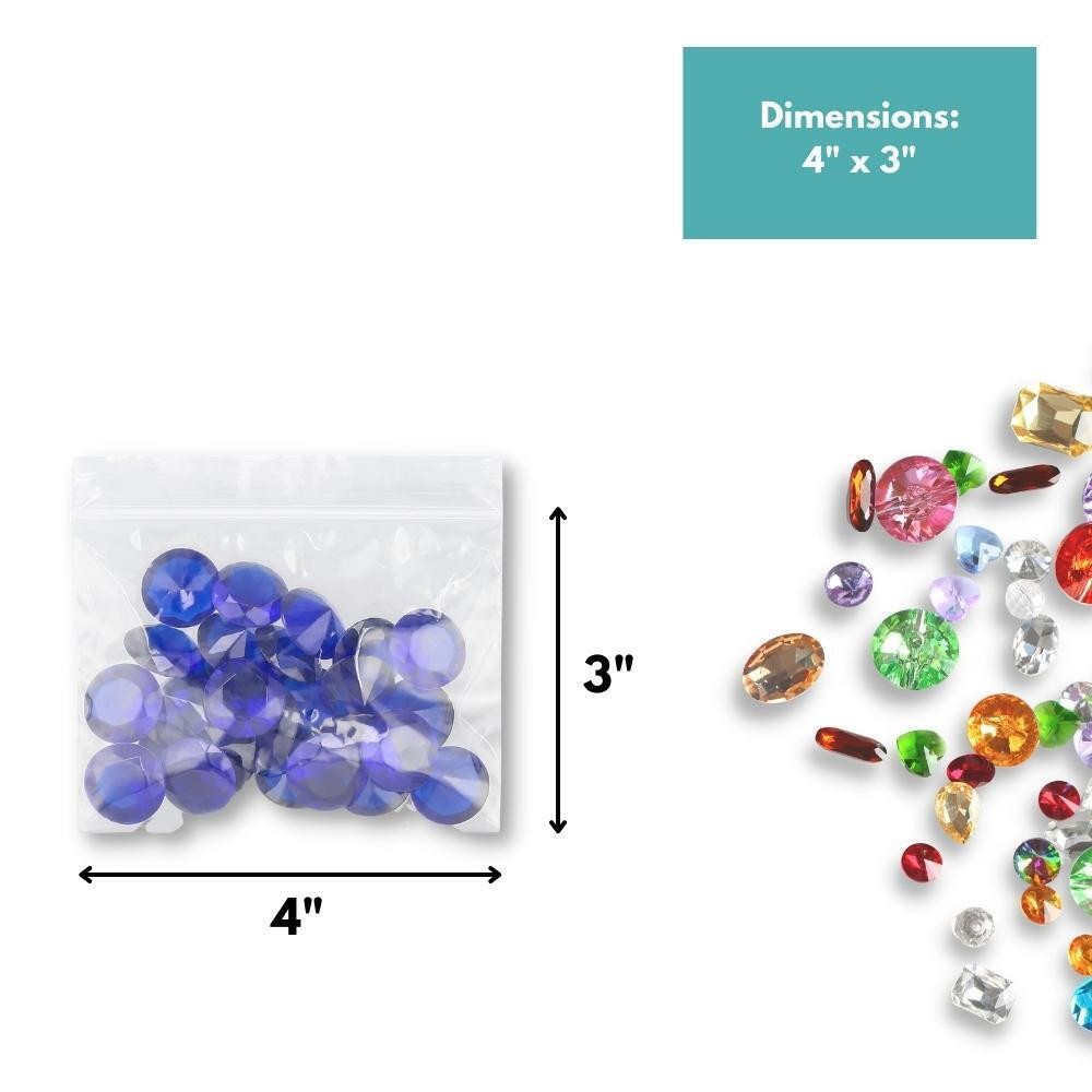 4″ x 3″ Zipper Bags Clear 2 Mil Reclosable Plastic Polybag 4000 Pcs