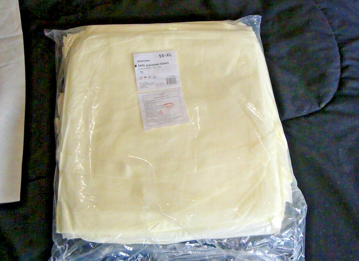 MCKESSON SMS Isolation Gown Long Sleeve Yellow (55-XL) 100 CT XL