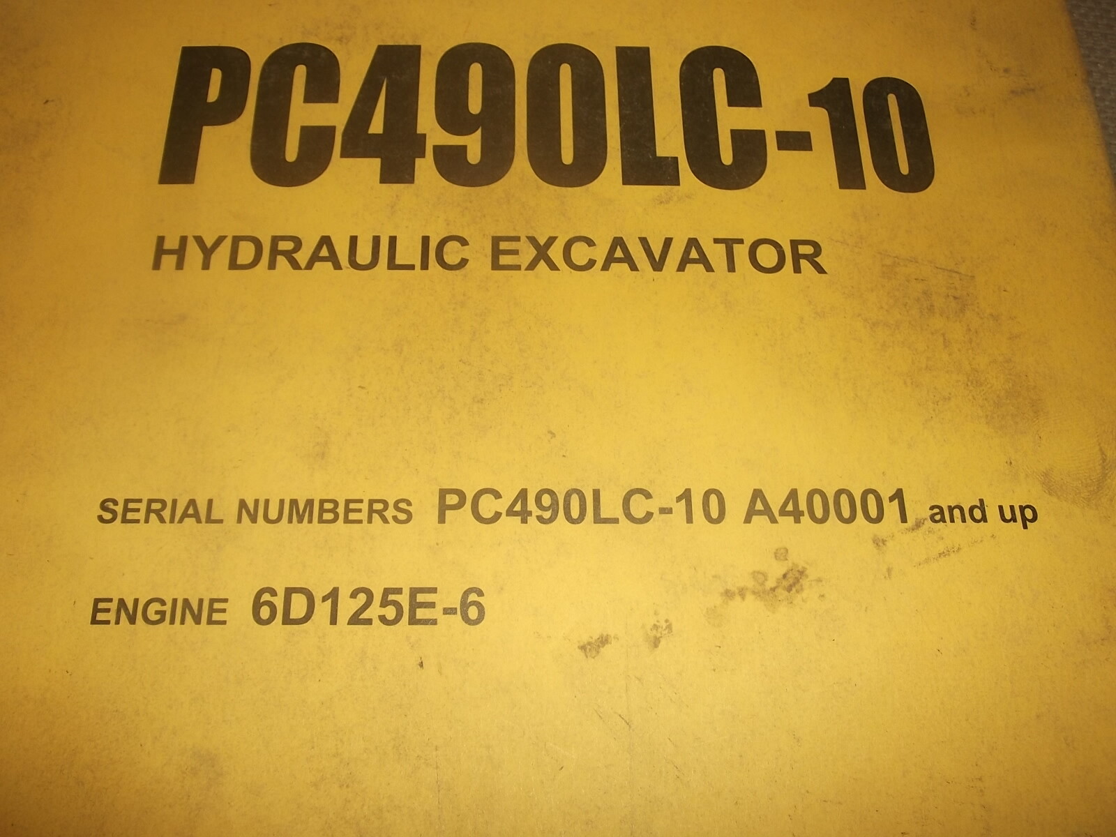 KOMATSU PC490LC-10 HYDRAULIC EXCAVATOR PARTS BOOK MANUAL S/N A40001-UP