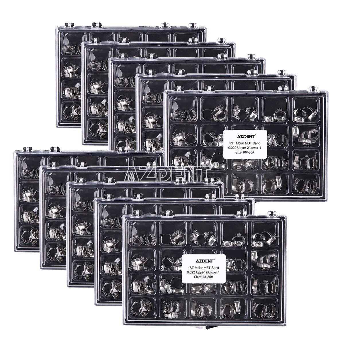 AZDENT Dental Orthodontic Bands w+ Buccal Tube 1st Molar Roth//MBT 022″ 16#-35#