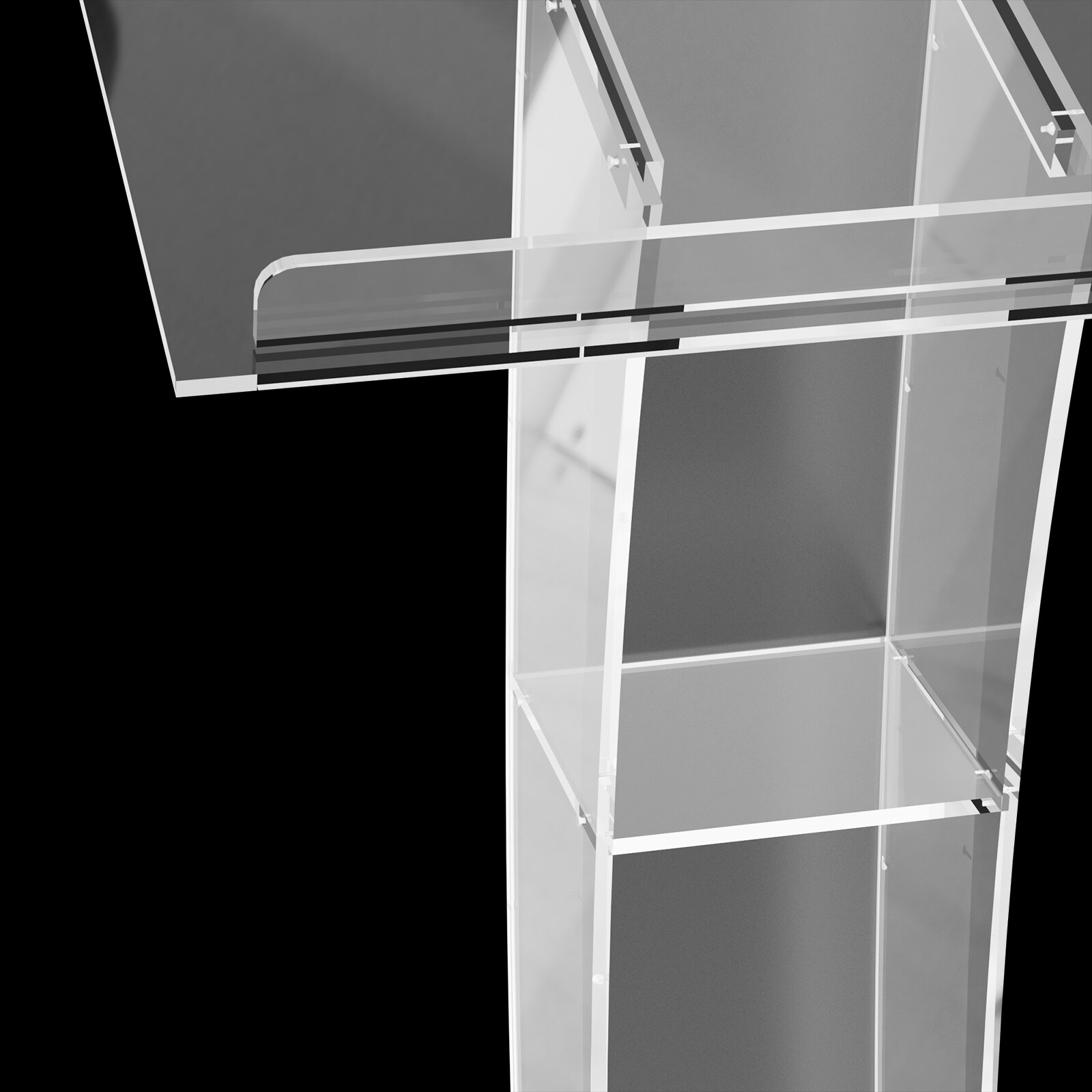 Acrylic Clear Podium Plexiglass Pulpit School Conference Church Curve Lectern