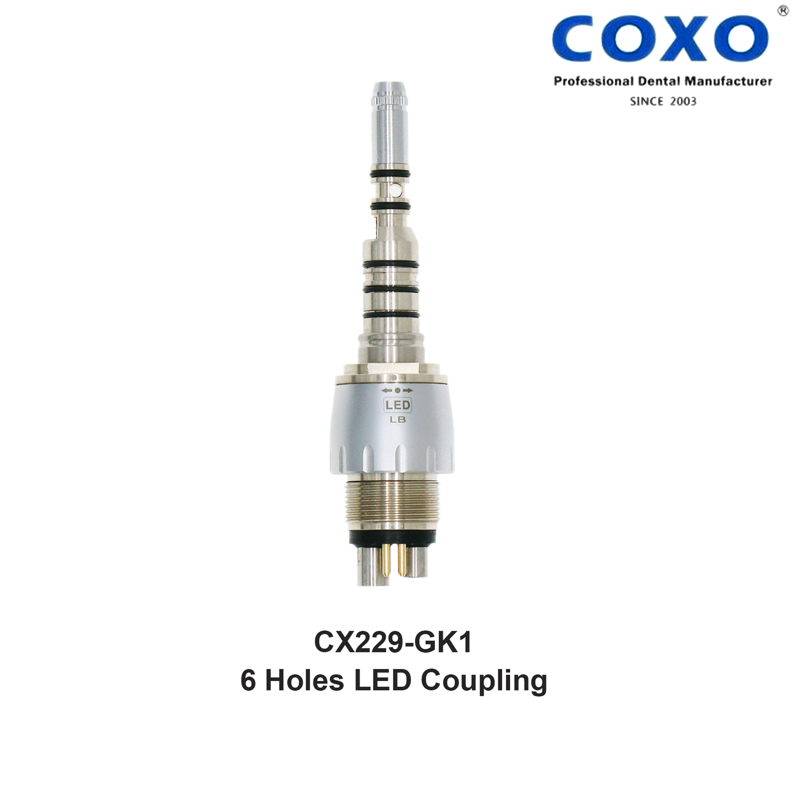 COXO Dental 45° LED High Speed Fiber Optic Handpiece Turbine MULTiflex Coupling