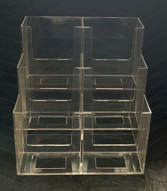 3-Tier 6-Pocket Clear Acrylic Tri-Fold Brochure Holders by Dazzling Displays New