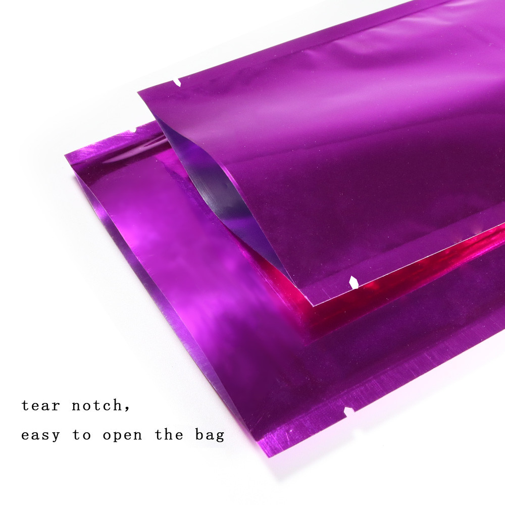 Variety of Colors & Sizes Flat Mylar Foil Heat-Sealable Open Top Pouch Bag M1