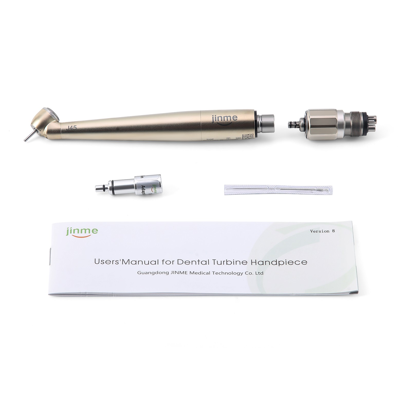 Jinme Dental 45° LED High Speed Dental Air Turbine Handpiece 4Hole Generator