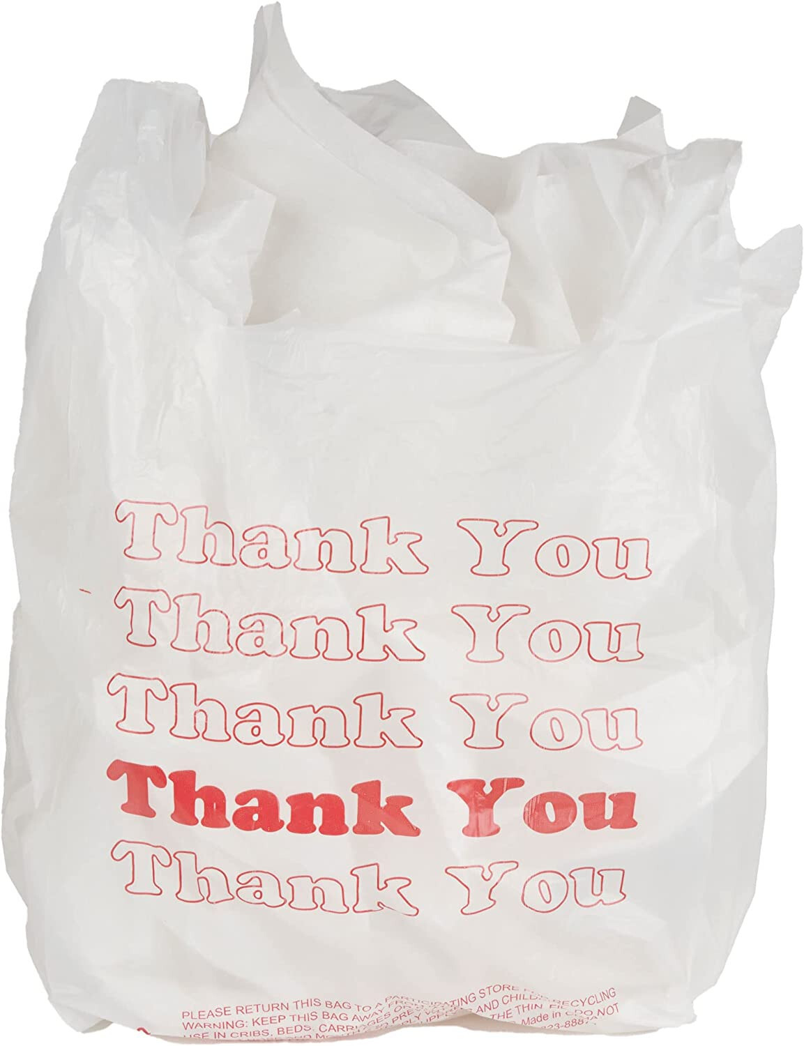 Plastic Bags Grocery Thank You 1000 T-Shirt Supermarket 11 ½ x 6 x 21″ Shopping