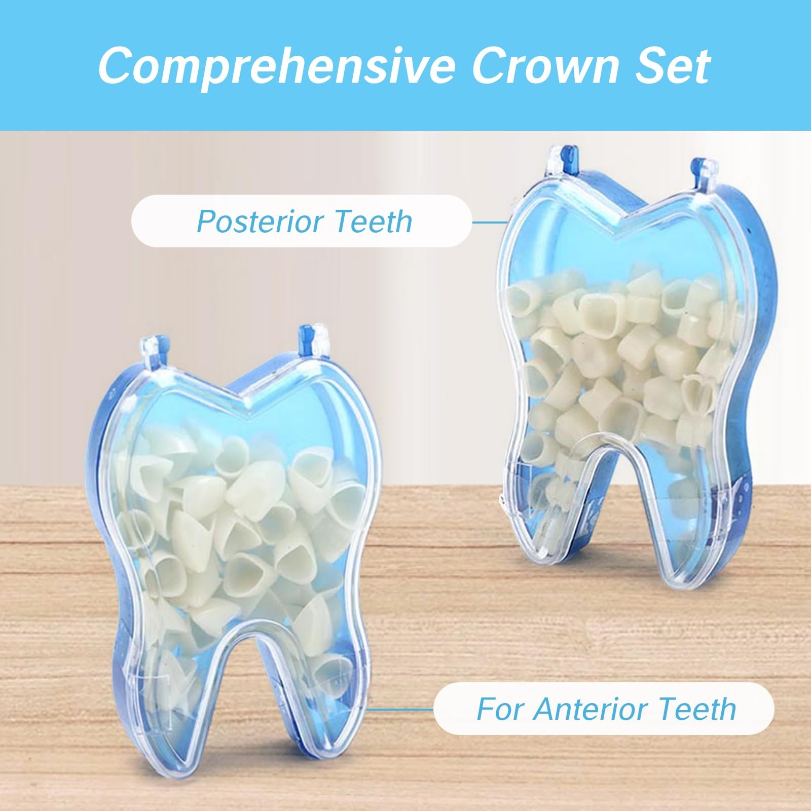 YAFIYGI 100 PCS Temporary Crowns for Teeth 1 Count (Pack of 100), White