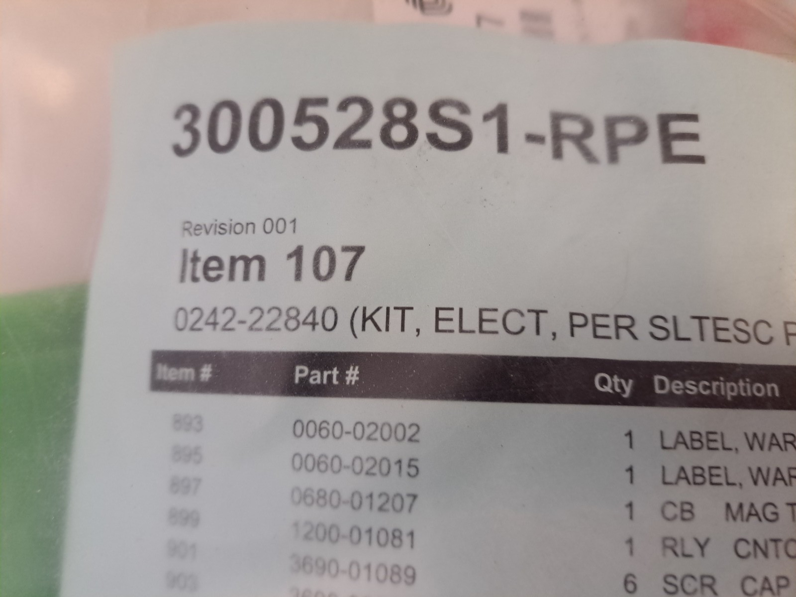 Applied Materials AMAT 0242-22840 Elec Kit Per SLTESC PVD Chamber Endura New