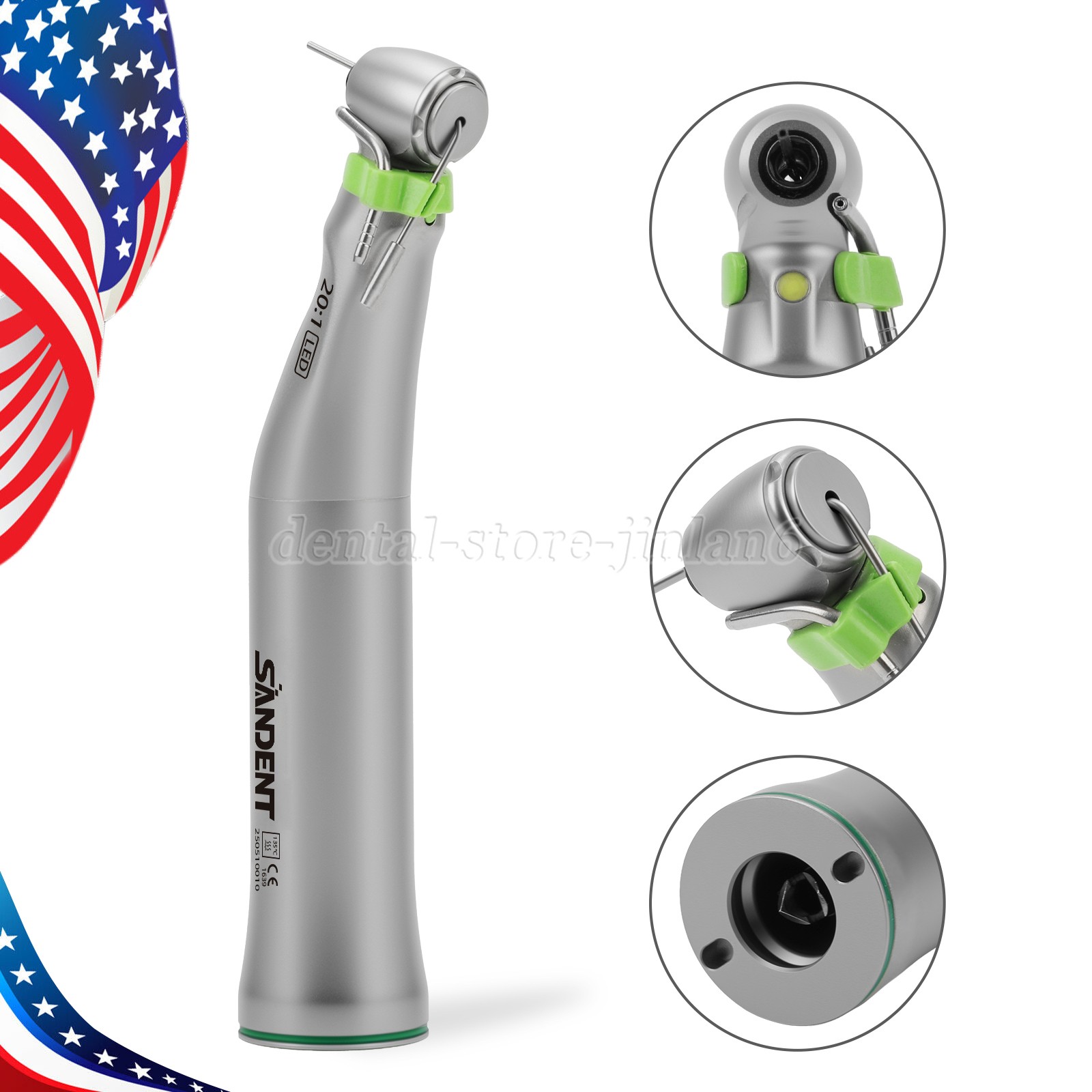 New WS-75 LG 20:1 LED+ Contra Angle E-Type for W&H Dental Implant Surgical Motor