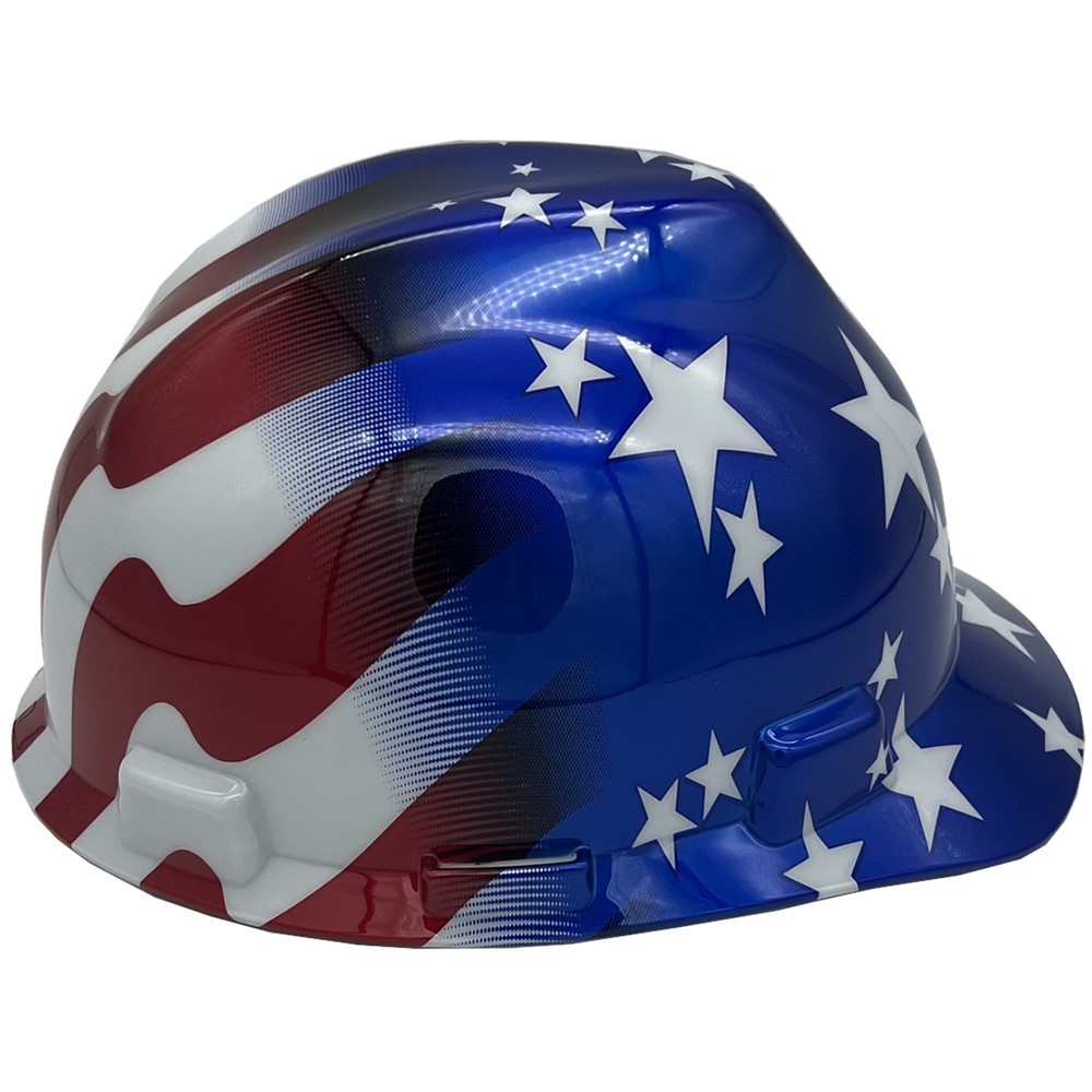 MSA Freedom Series Cap Style Hard Hat Ratchet Suspension – Stars and Stripes