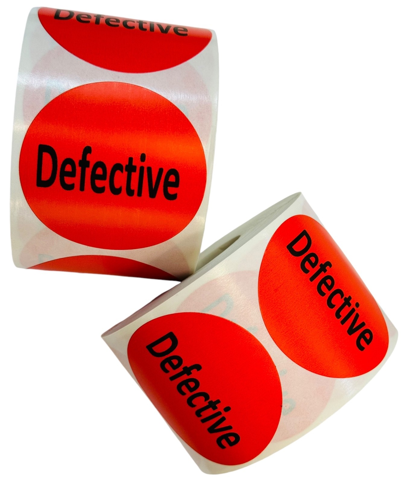 Defective Labels – 2″ Round Red Quality Control Inventory Stickers 2RLS of 500EA