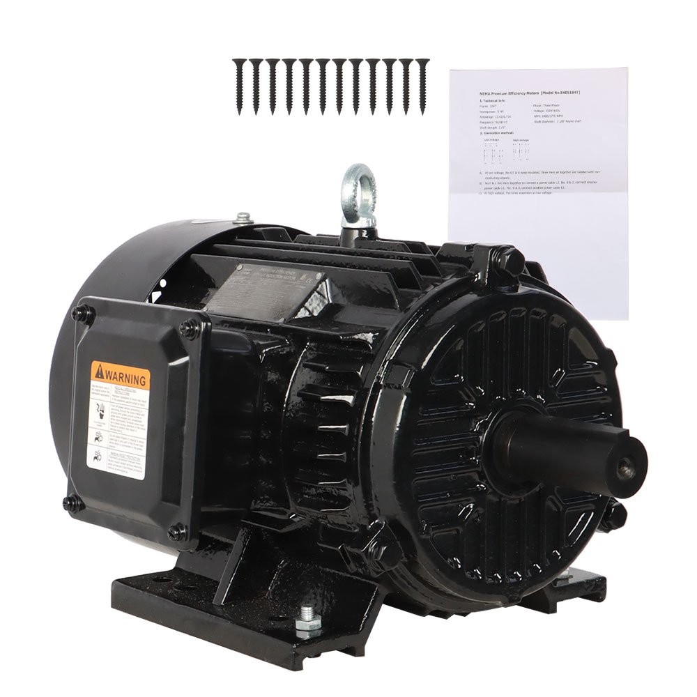 5HP Electric Motor 1800 RPM 184T Frame TEFC 230/460 Volt Severe Duty 3 Phase