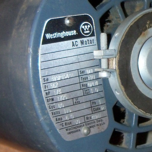 Westinghouse 1/3 HP Electric Motor 1725 RPM, 56Z, 115 V, 315P154-A, Power Switch