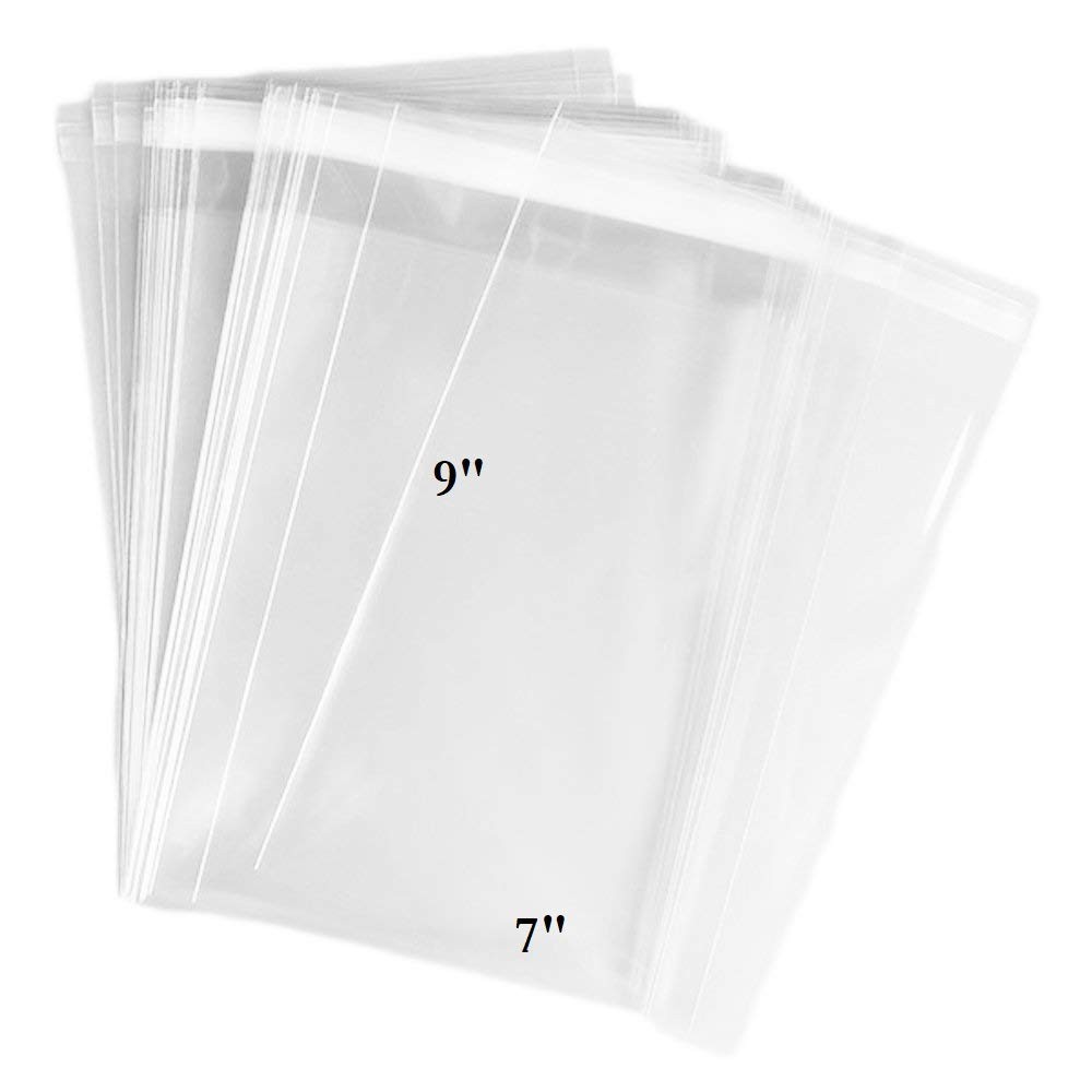 ‘icePackaging – 100 Qty 7″ x 9″ Clear Flat Cello/Cellophane Bags 1.4 Mil – Go…