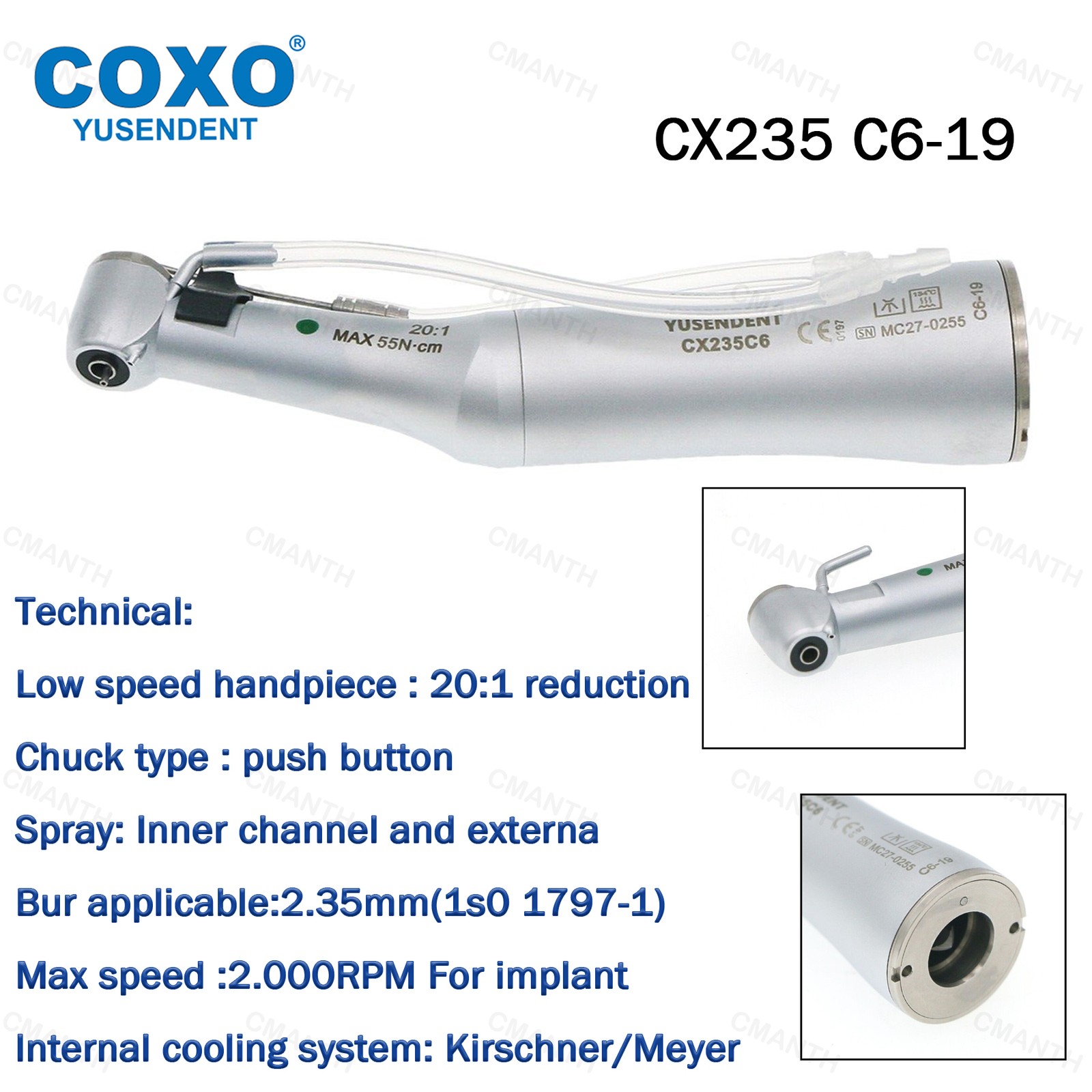 COXO Dental 20:1 Reduction Handpiece Implant Surgery Handpiece Contra Angle