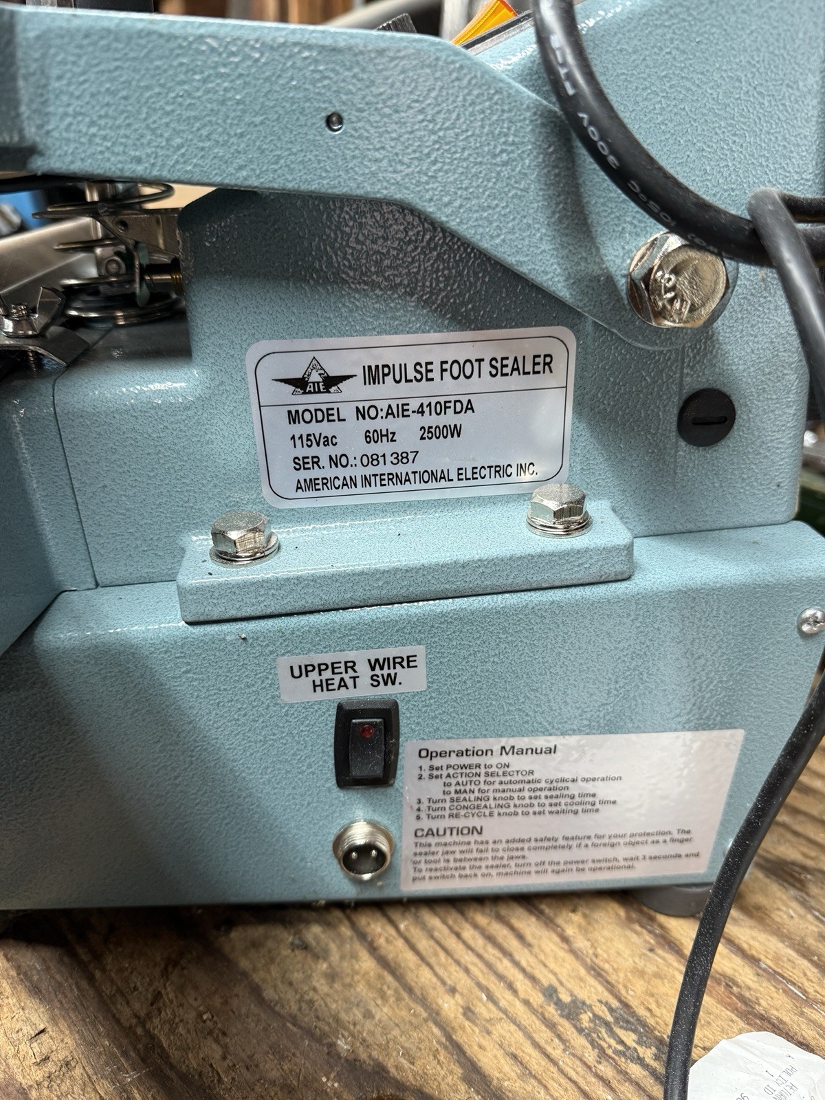 AIE American International Electric AIE-410FDA Impulse Foot Sealer