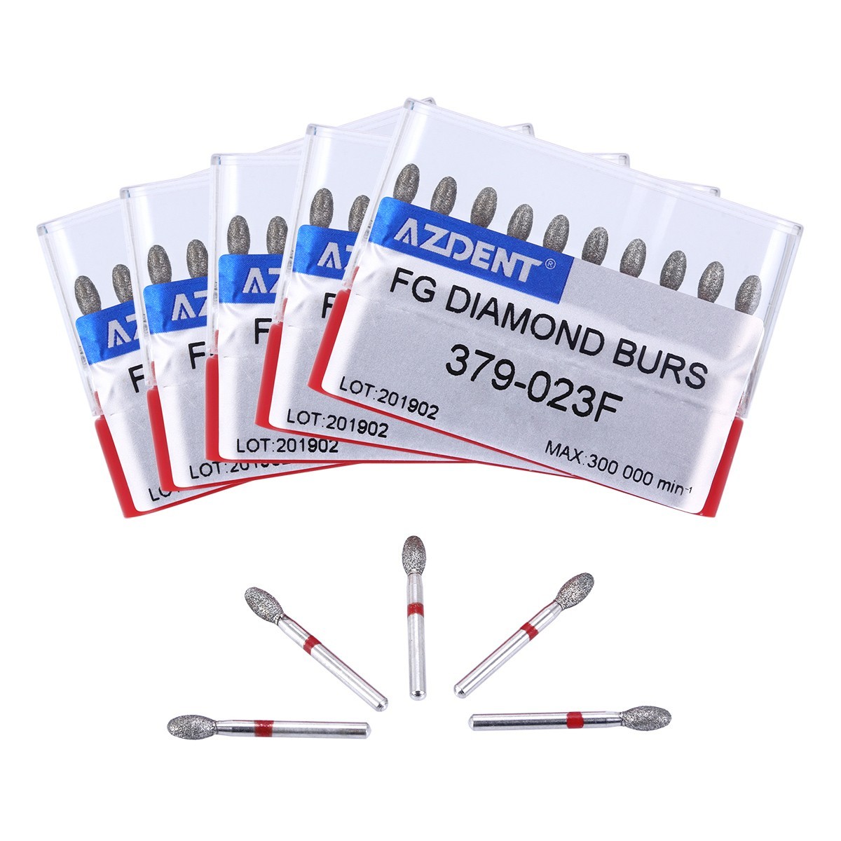 AZDENT Dental Diamond Burs Football/Fine #368-023F #379-023F Friction Grip