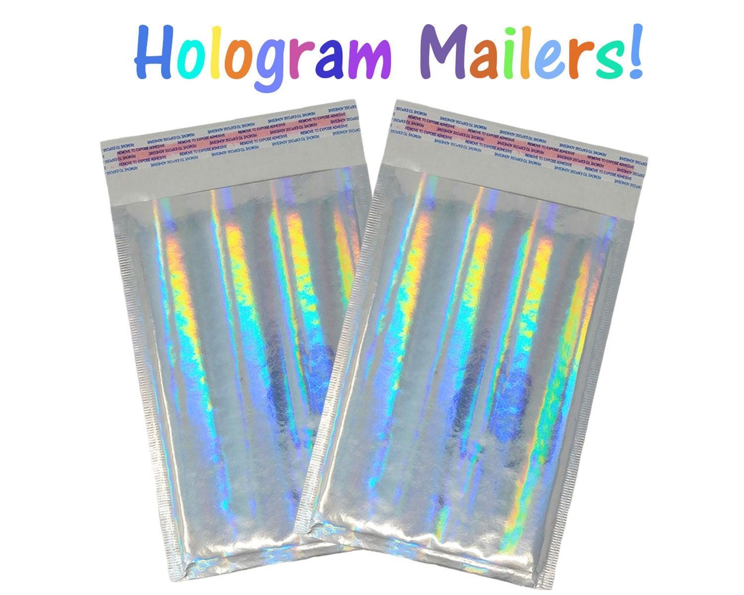 4×8″ Bubble Mailers, Polished Rose Gold, Pink, Hologram, Teal Metallic, Mirrored