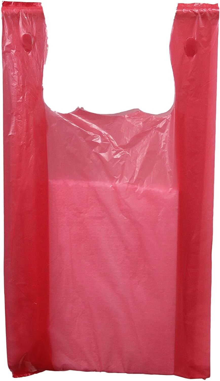 T- Shirt Red Plastic Bags 1000 Grocery Retail Store Merchandise 11 ½” x 6 x 21″