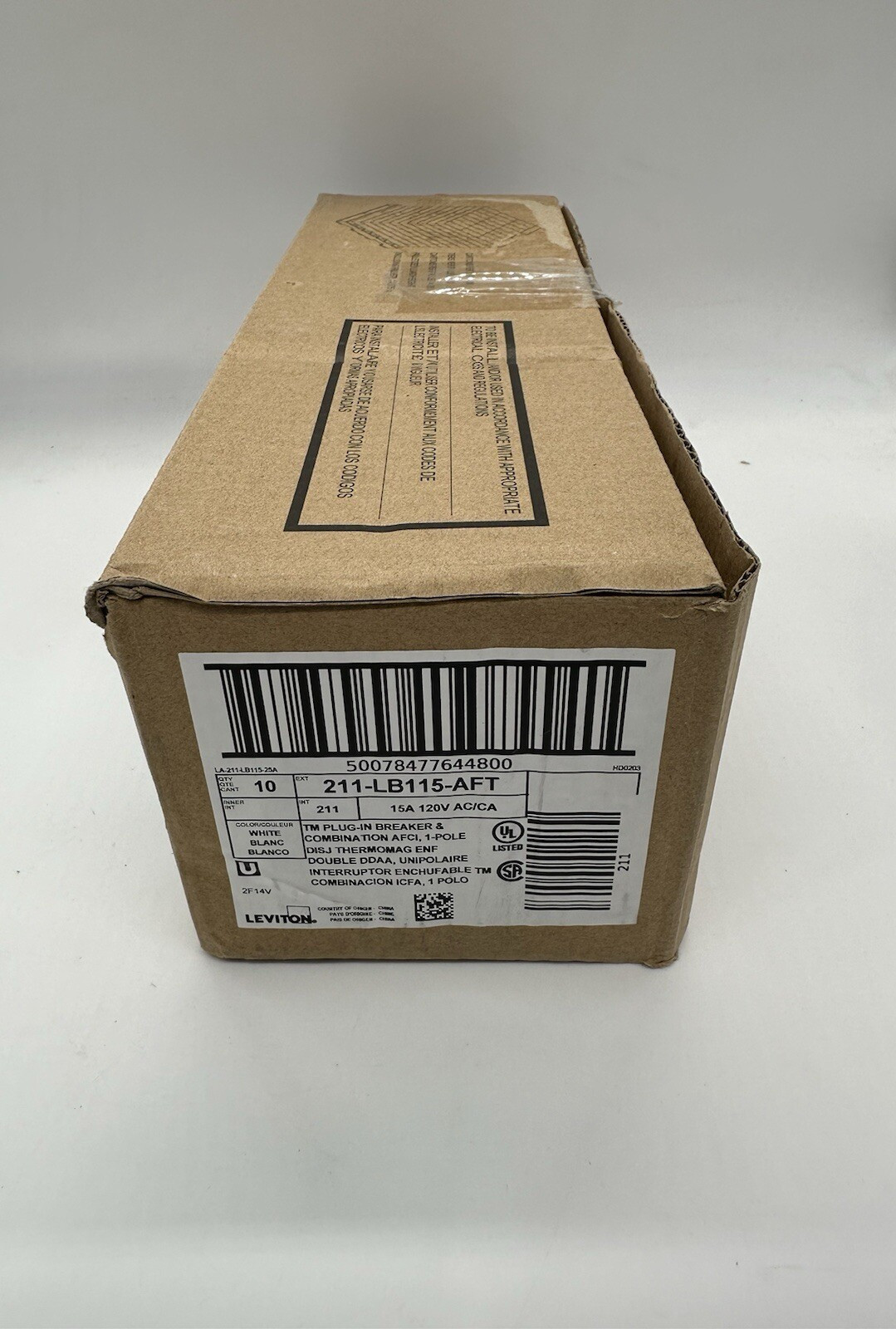 BOX OF 10 circuit breaker Leviton LB115-AFT 15 A 1-Pole Plug-on AFCI brand NEW