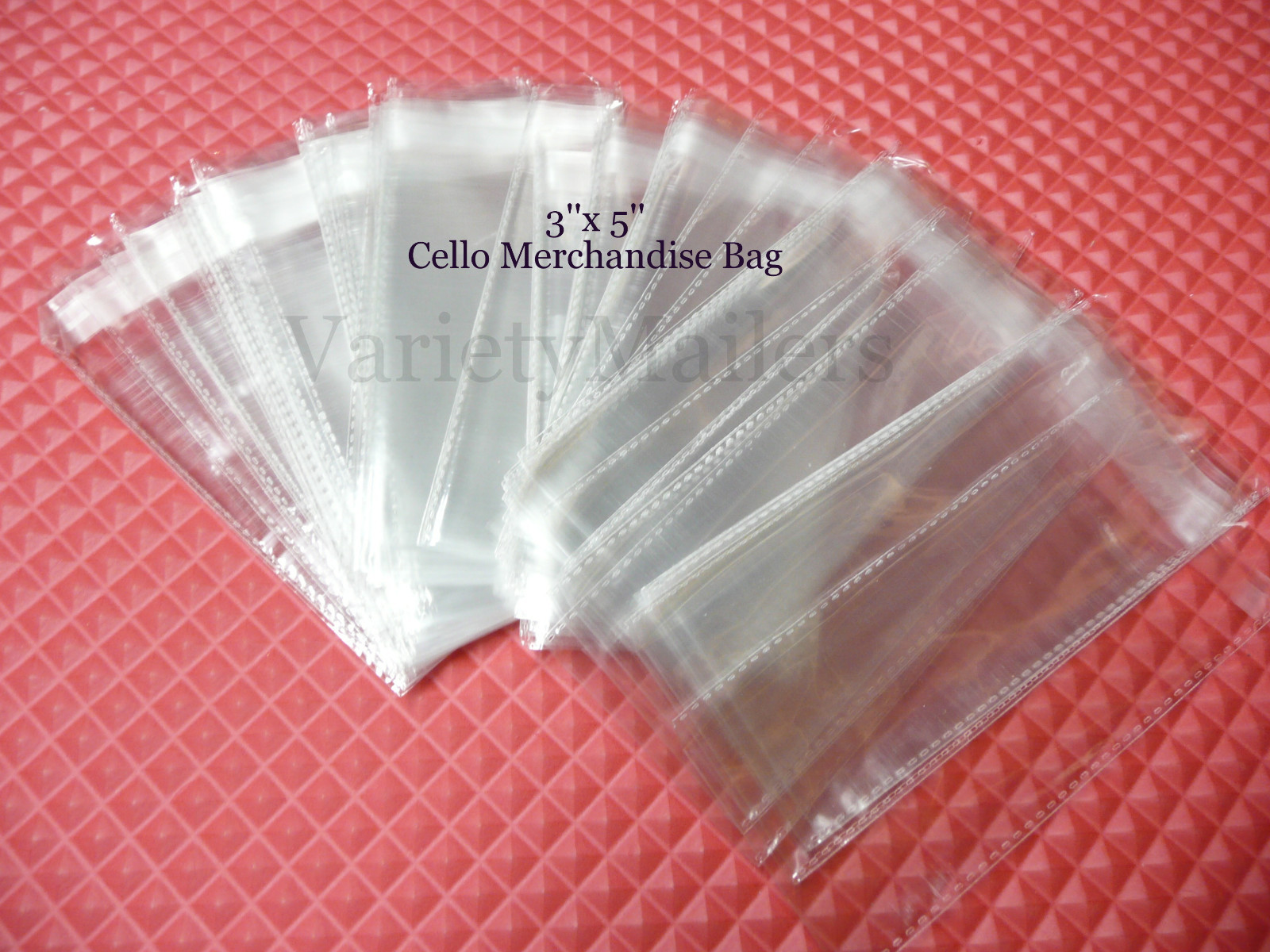 100 Small Reclosable Cello Merchandise Bags 3×5 Clear 1.5 Mil Self-Sealing Bags