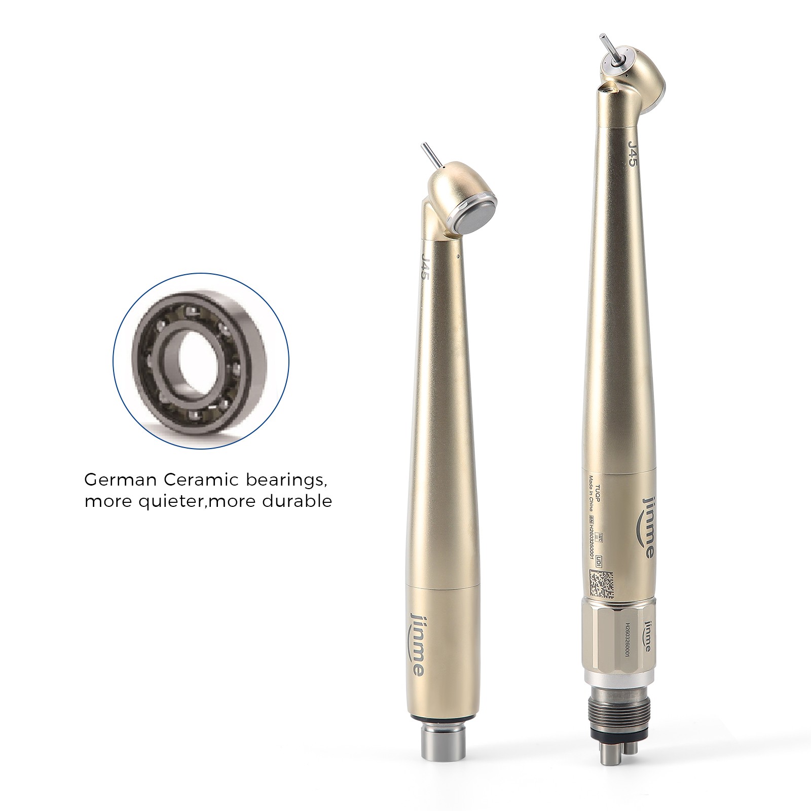 Jinme Dental 45° LED High Speed Dental Air Turbine Handpiece 4Hole Generator