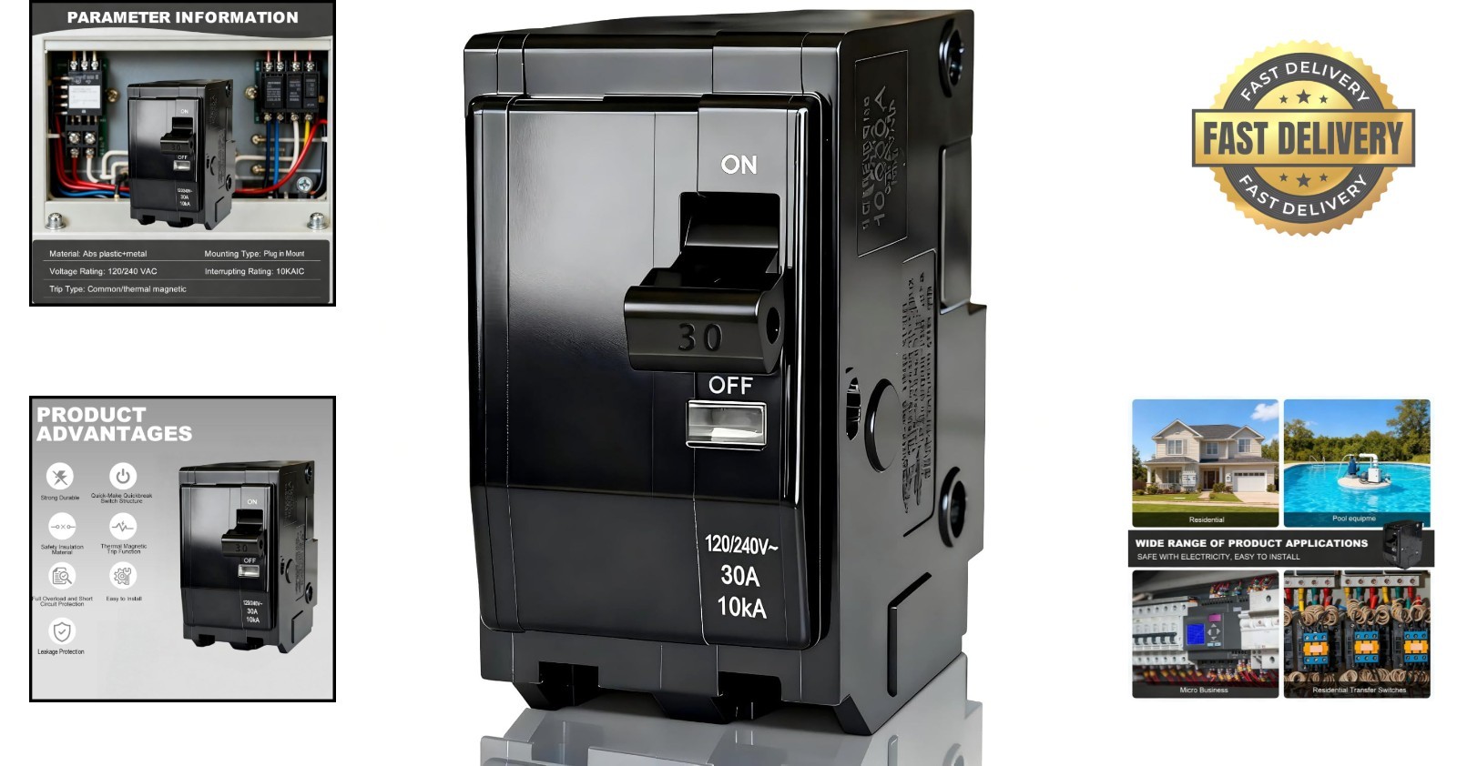 High Compatibility 2-Pole 30 Amp Circuit Breaker: Secure Your Electrical Systems