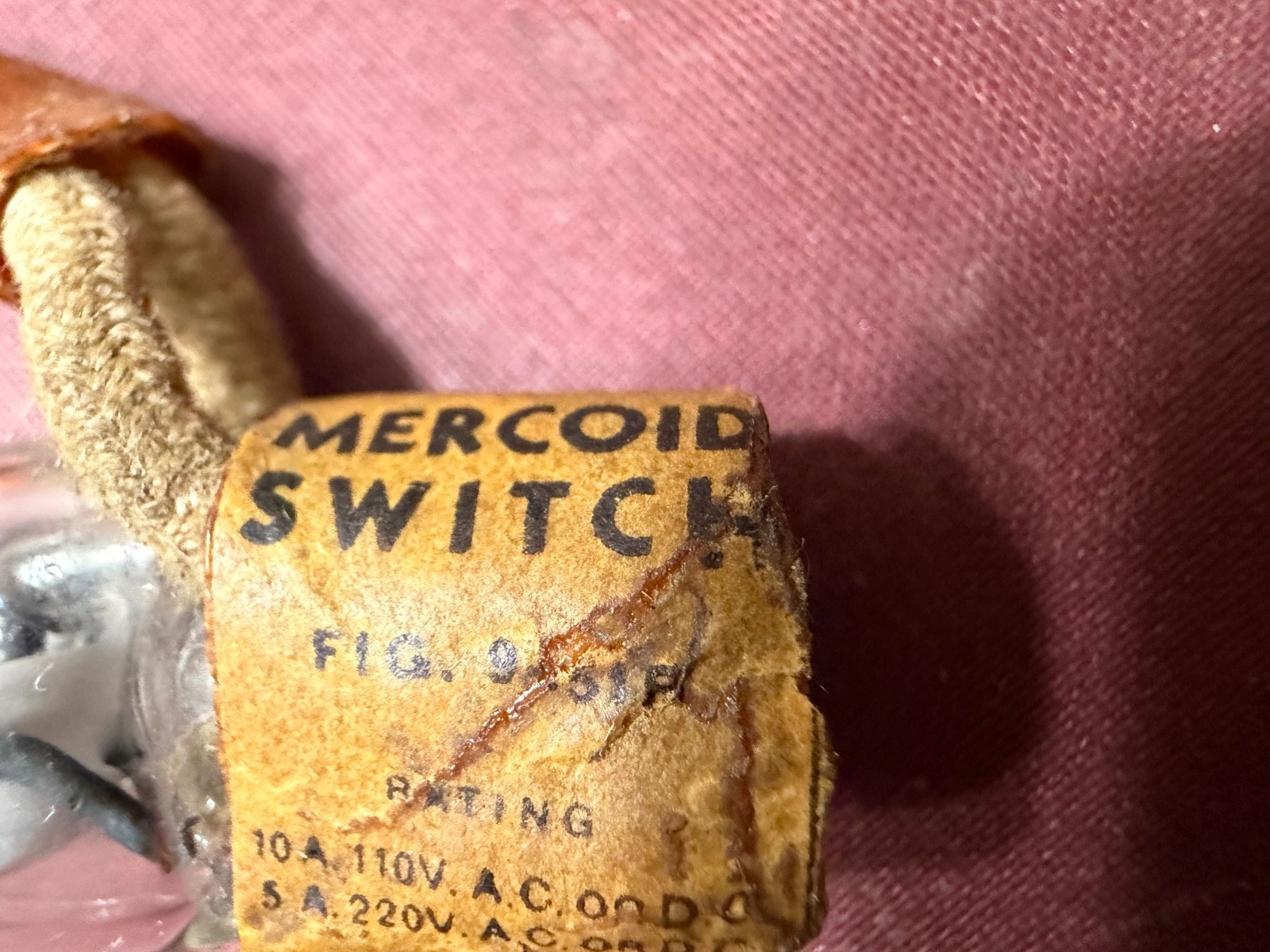 Vintage Rare MERCOID SWITCH FIG. 9-51B Rating 10A. 110V., 5A 220V. A.C. or D.C.