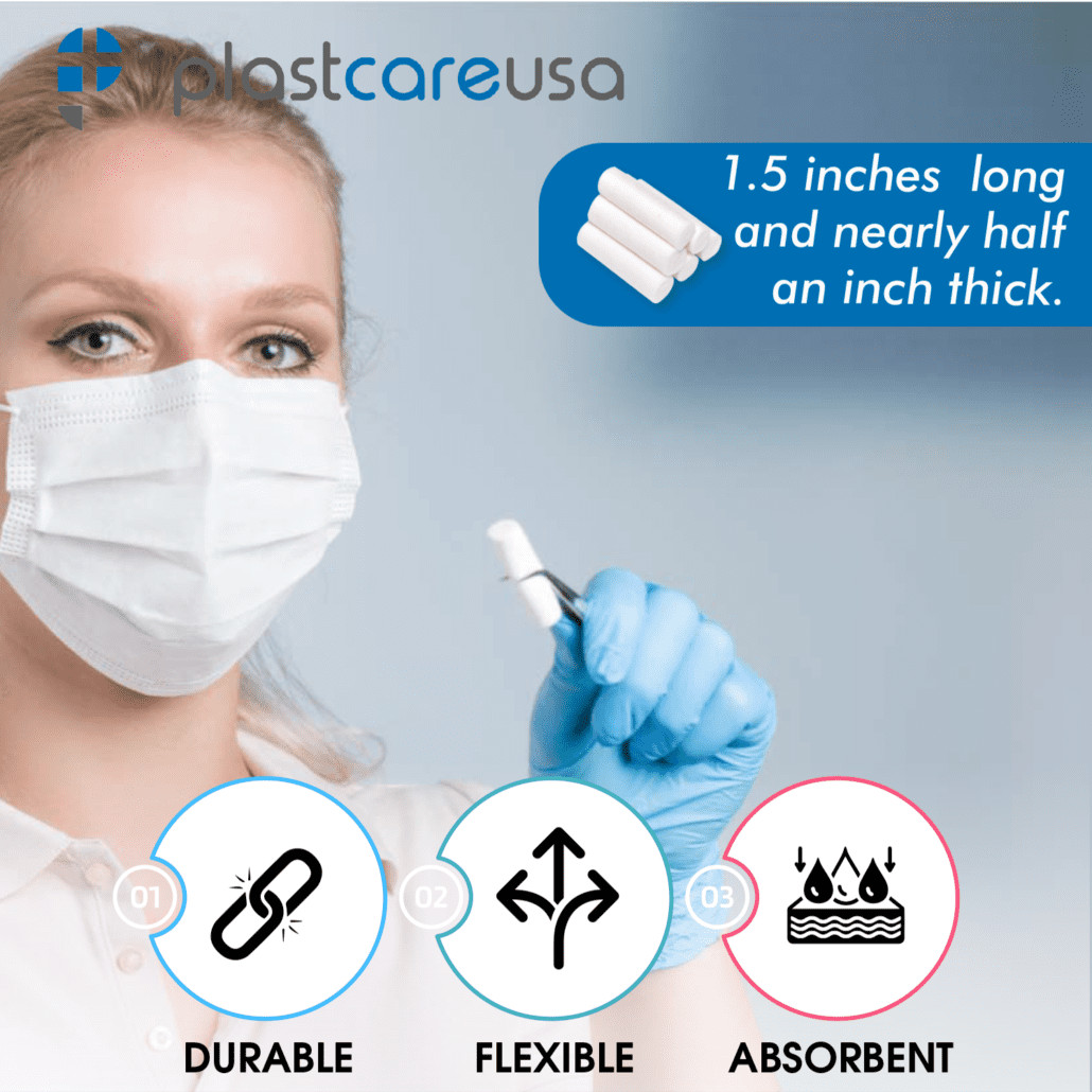 Dental Cotton Rolls 1 1/2″ X 3/8″ – 2000 Pcs Dental Non-Sterile Disposable