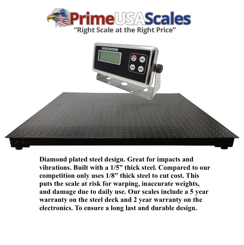 Pallet Scale 5 Year Warranty 5×5 Heavy Duty 60″ x 60″ Floor Scale 10,000 lb