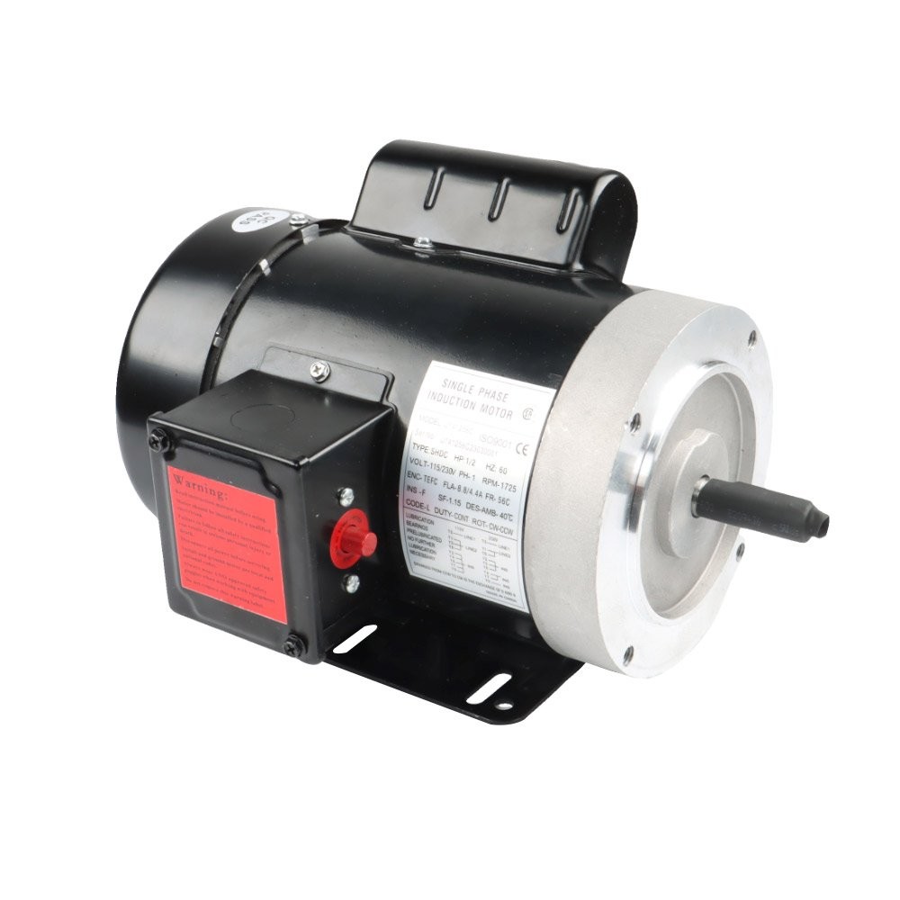 1/2 HP Electric Motor 56C Frame 1750 RPM 1 Phase TEFC 60Hz General Purpose