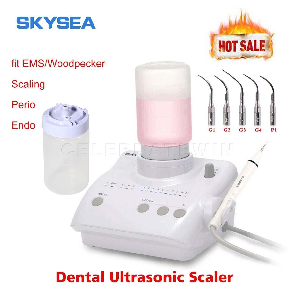 Fit Cavitron Dental Ultrasonic Scaler Machine 2 Bottles with EMS Handpiece Tips