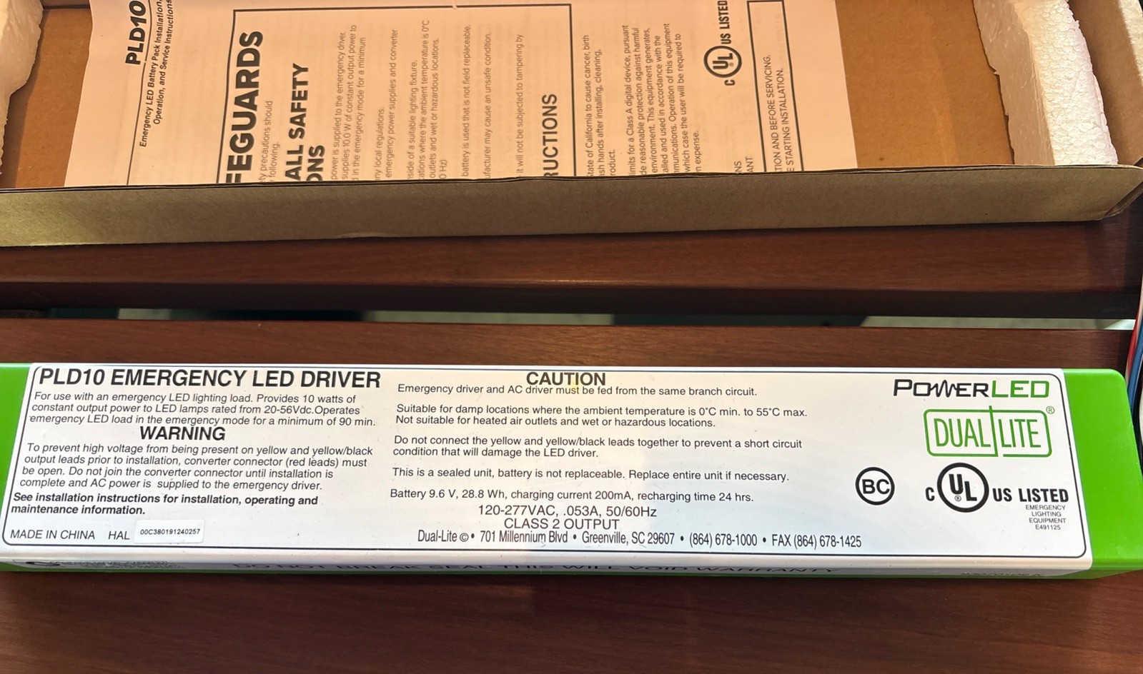 Dual-Lite PLD10 Emergency LED Driver 120/277V