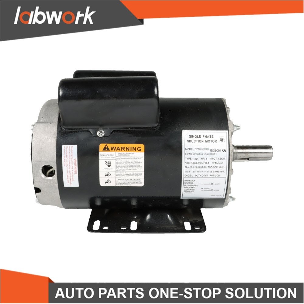 Labwork 5HP Compressor Duty Electric Motor 230V 1 Phase 3450RPM 56HZ/143T 7/8″