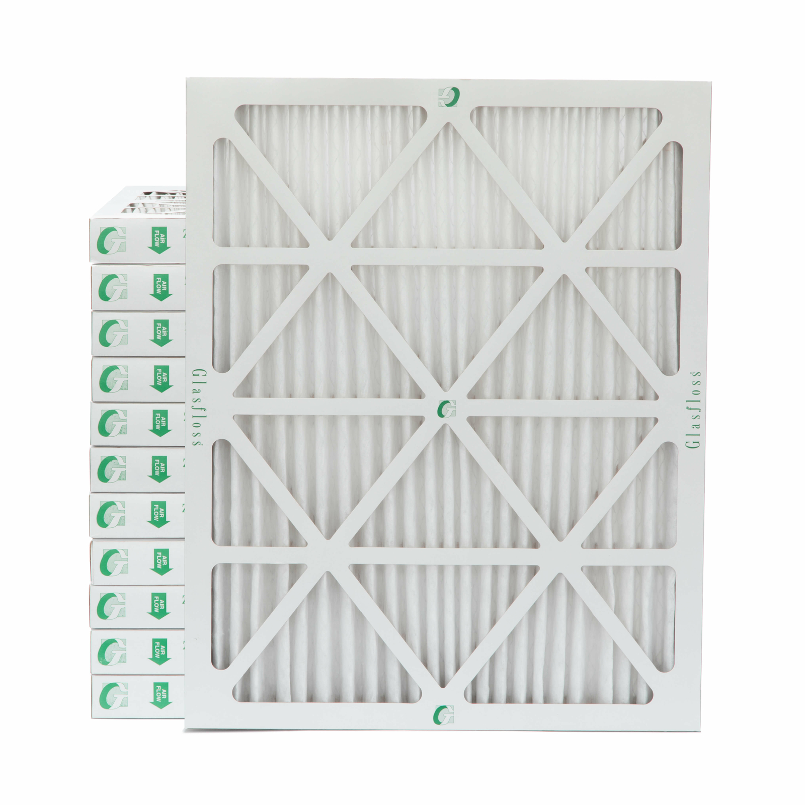 Glasfloss ZL 18x25x2 MERV 10 (FPR 7) Pleated HVAC Air Filters. Case of 12