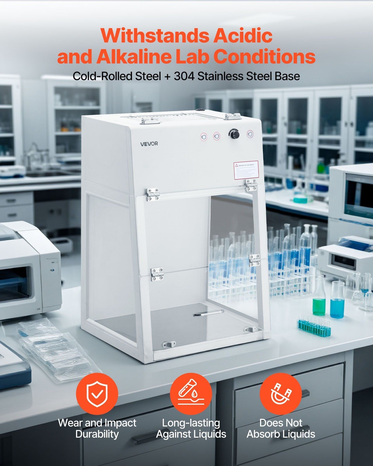Desktop Laminar Flow Hood, ISO 5 Clean Room, HEPA-14 Filter, 65dB Quiet