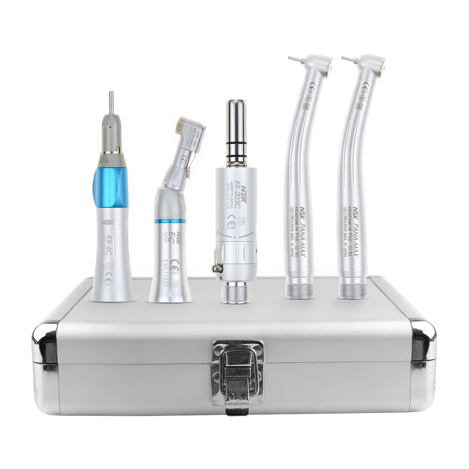 2H Dental NSK Style High Low Speed Handpiece Air Turbine Kit Wrench+Aluminum Box