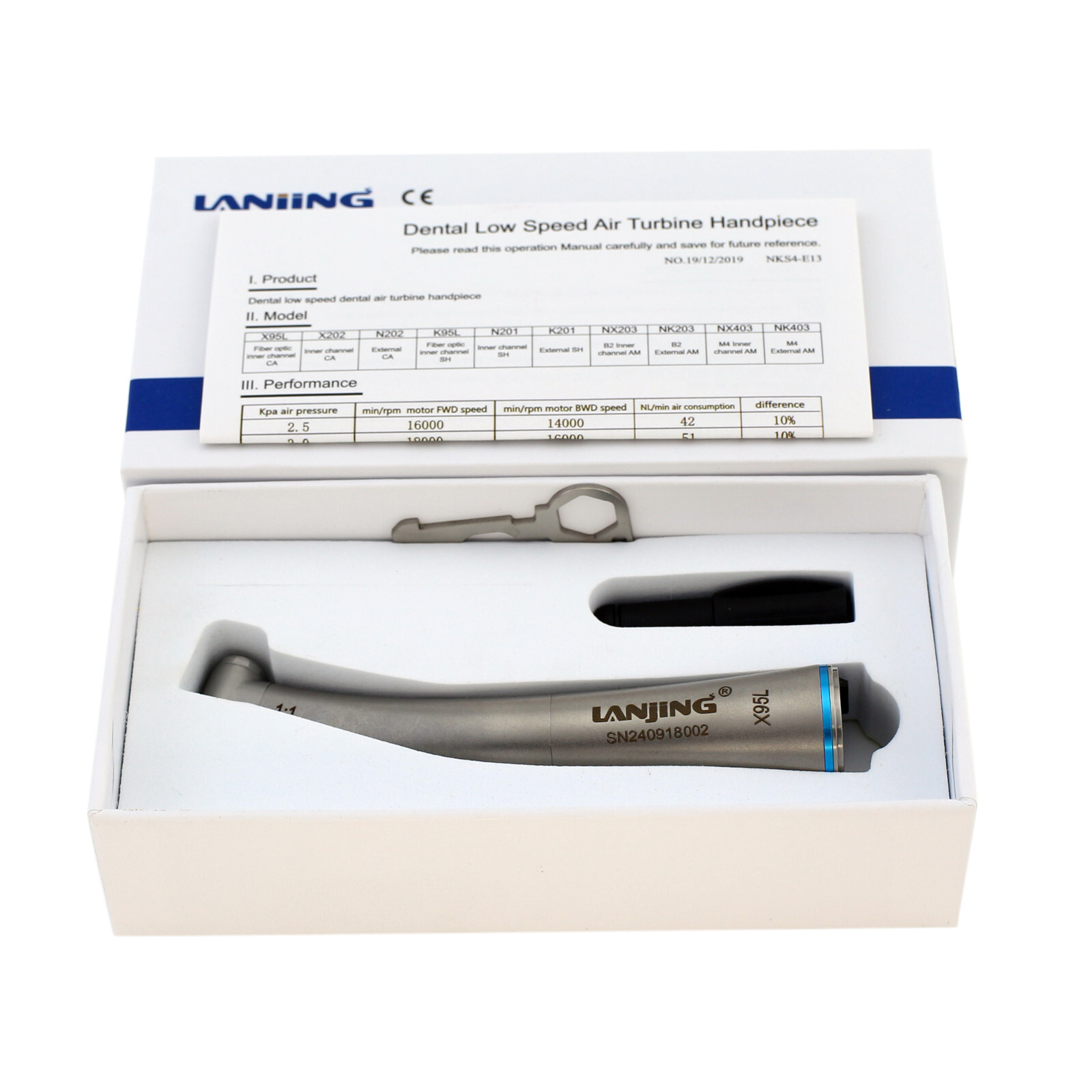Dental Contra Angle Handpiece 1:1 Fiber Optic Low Speed Mini Inner Channel NSK