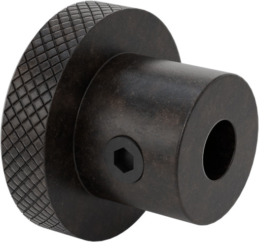 Black Oxide Steel Knurled Knob Set Screw & 1/4″ Diameter Unthreaded Through Hole