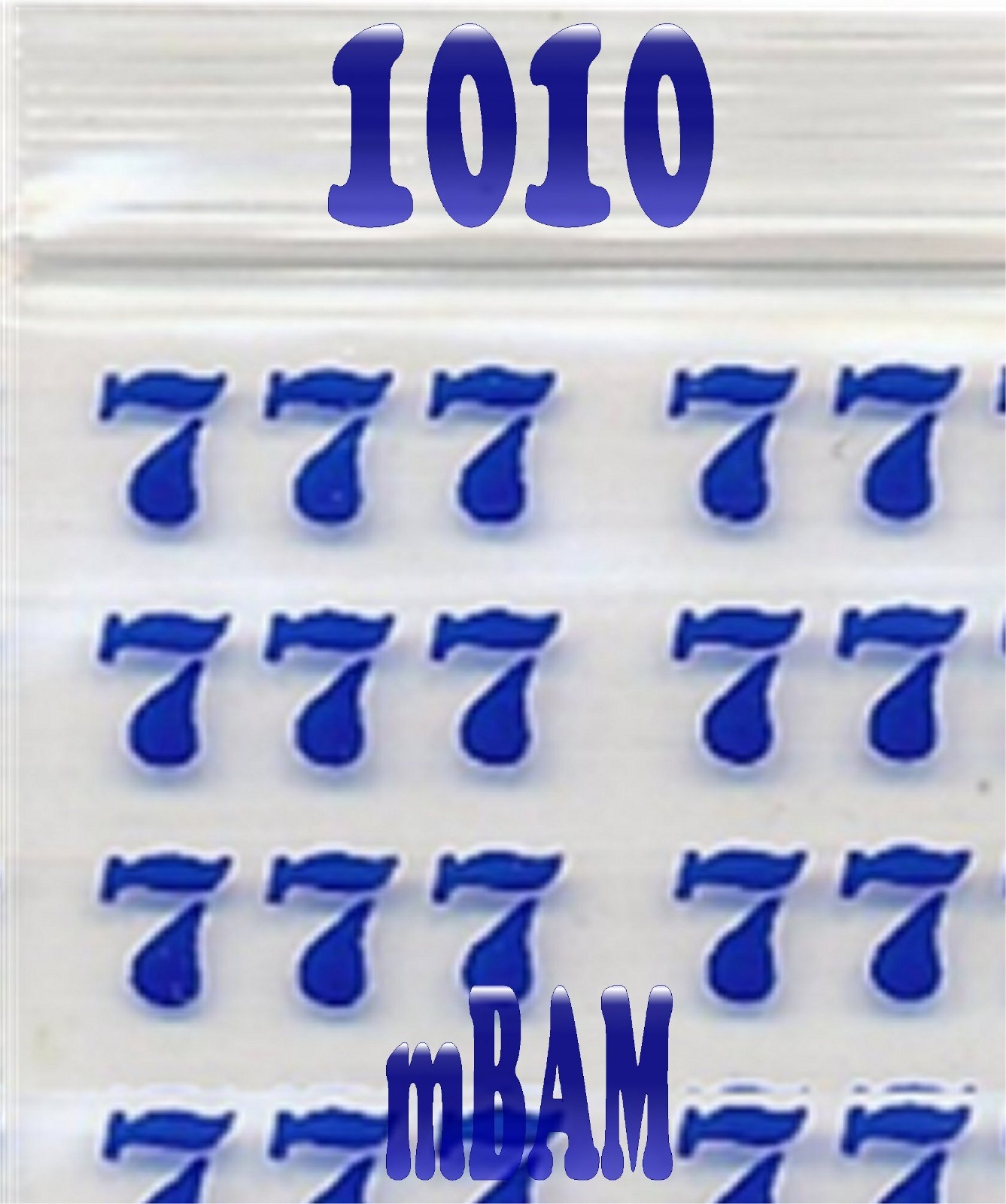 100 PACK BLUE LUCKY 777s 1515 Apple Zip Baggies 1.5×1.5″ Mini POLYBAGS