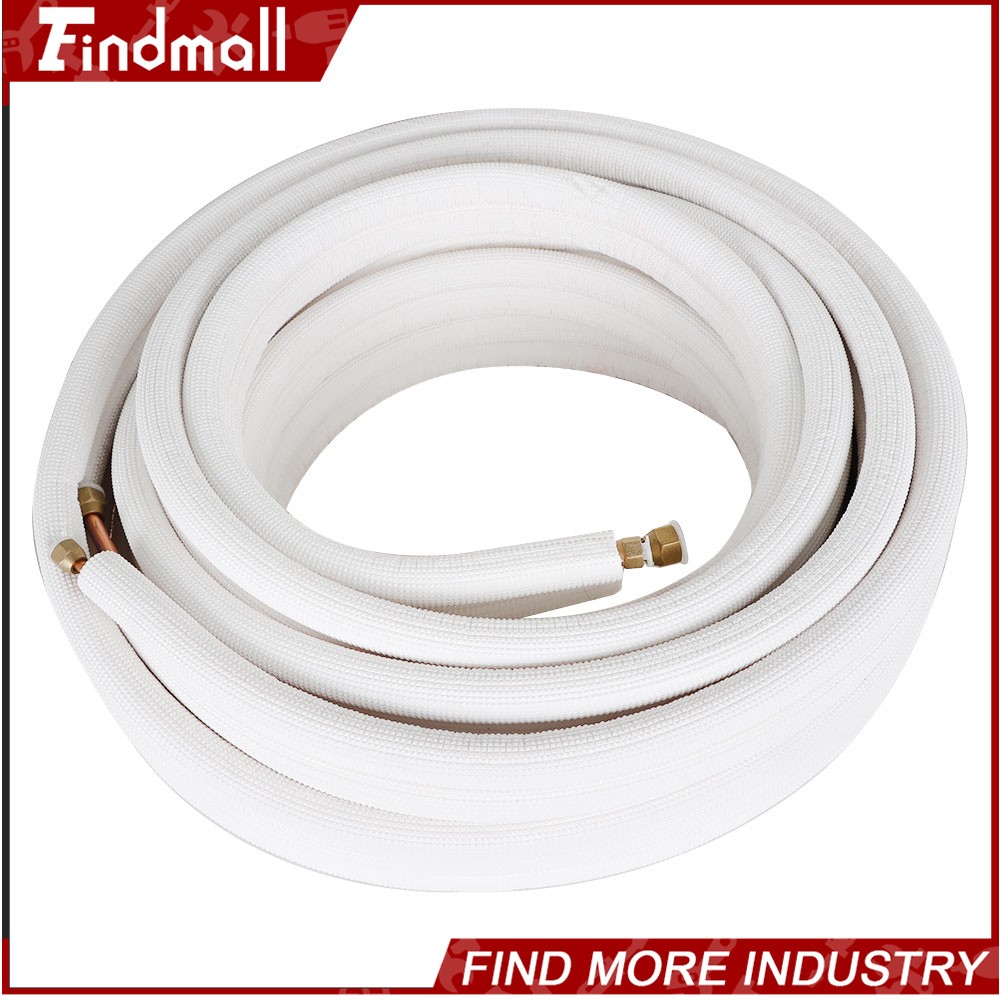 Findmall 50 FT Mini Split Line Set 1/4″ – 3/8″ Copper Insulated Coil