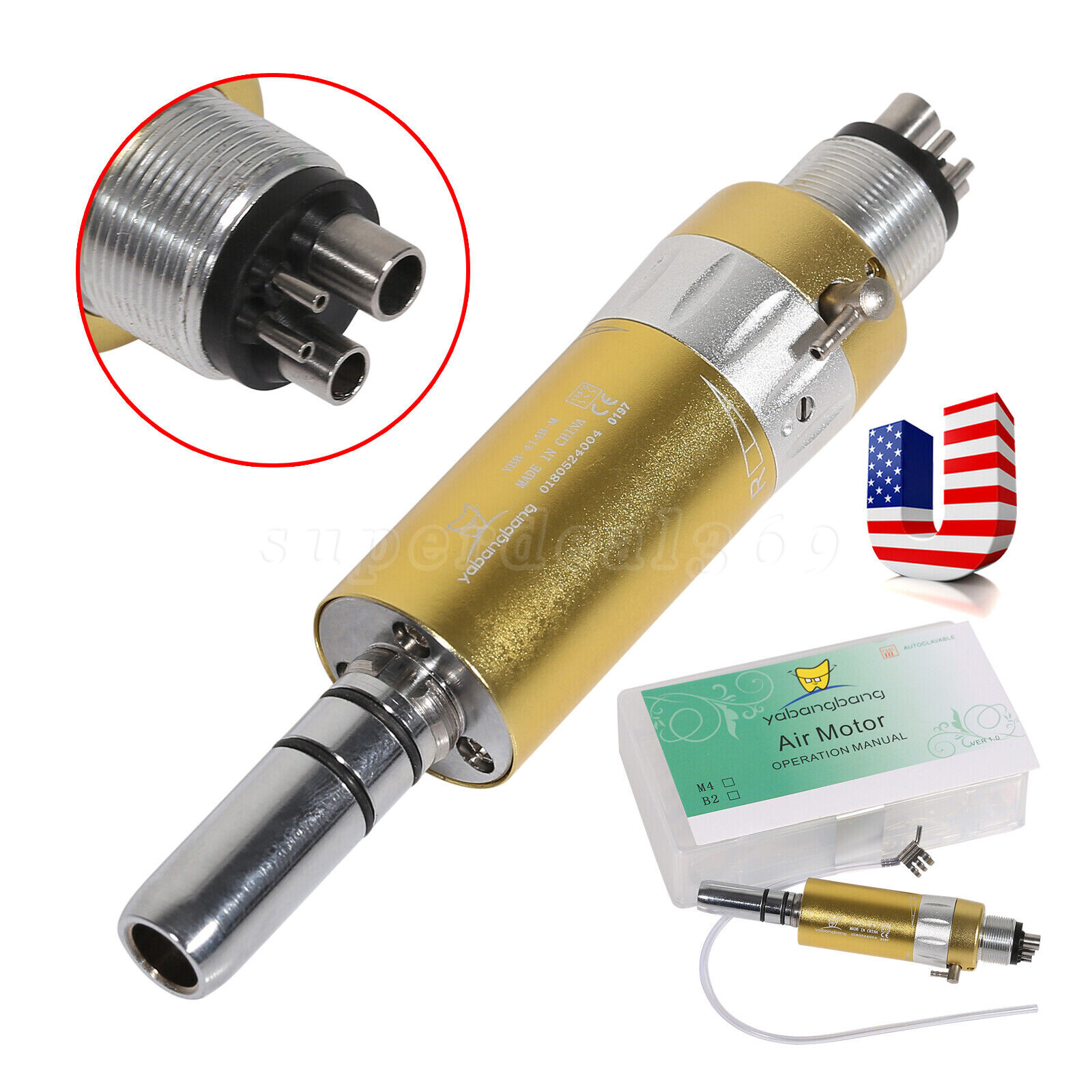 1-10 Dental low speed handpiece contra angle latch 2.35mm bur f/ NSK E-type ty