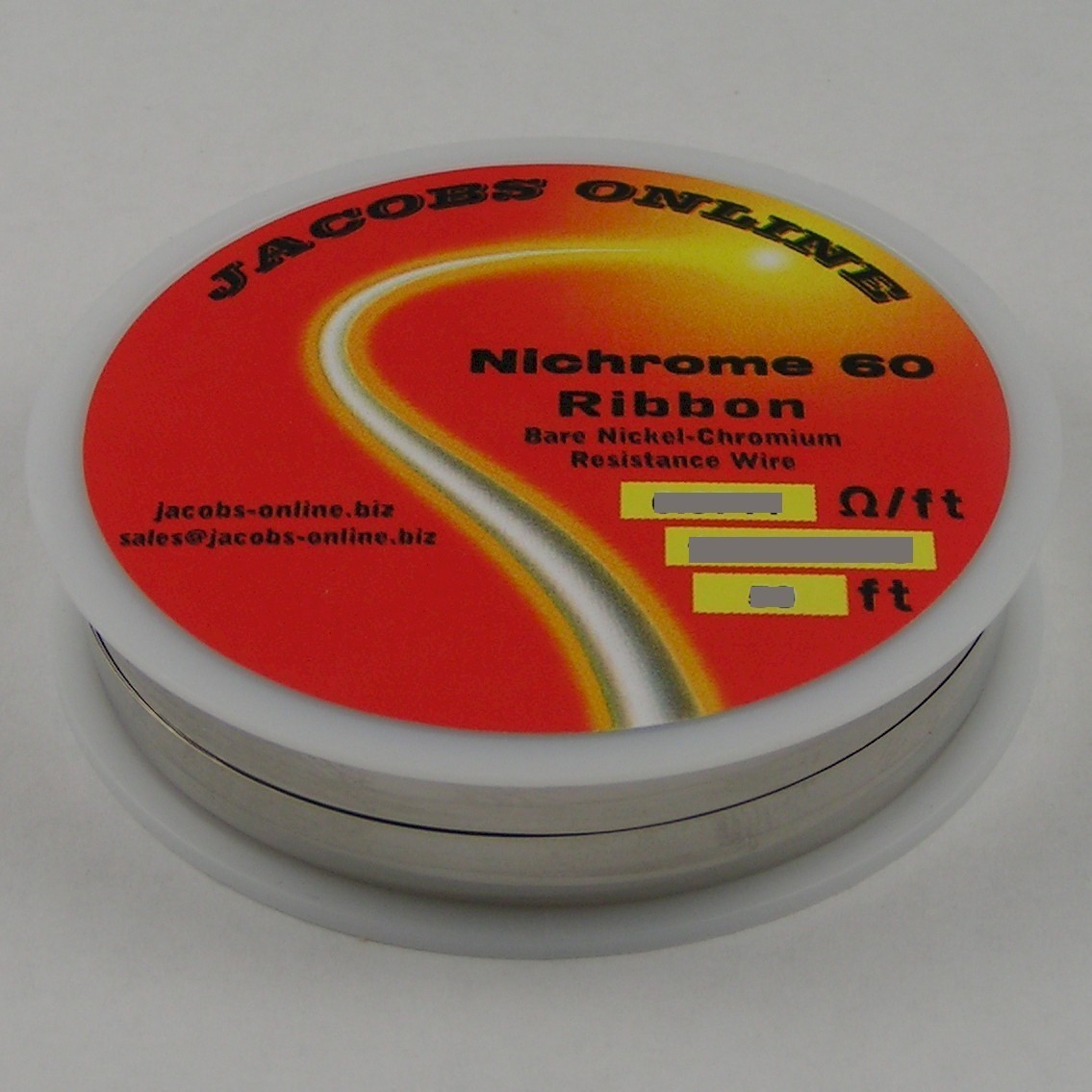 Nichrome 60 ribbon (flat) wire 1/8″ X 0.004″, 1.145 ohms/ft, 100 ft spool