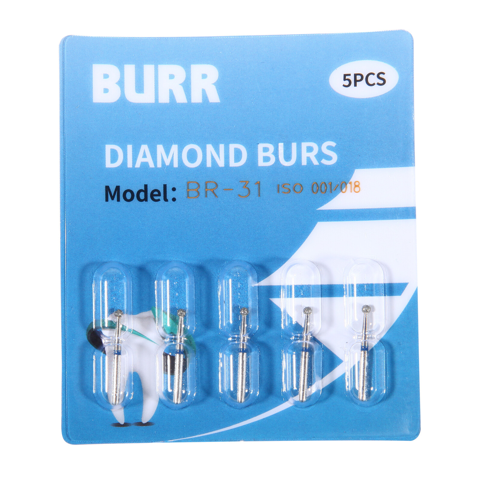 BURR Dental FG 1.60mm Diamond Burs For High Speed Handpiece Friction Grip Ir