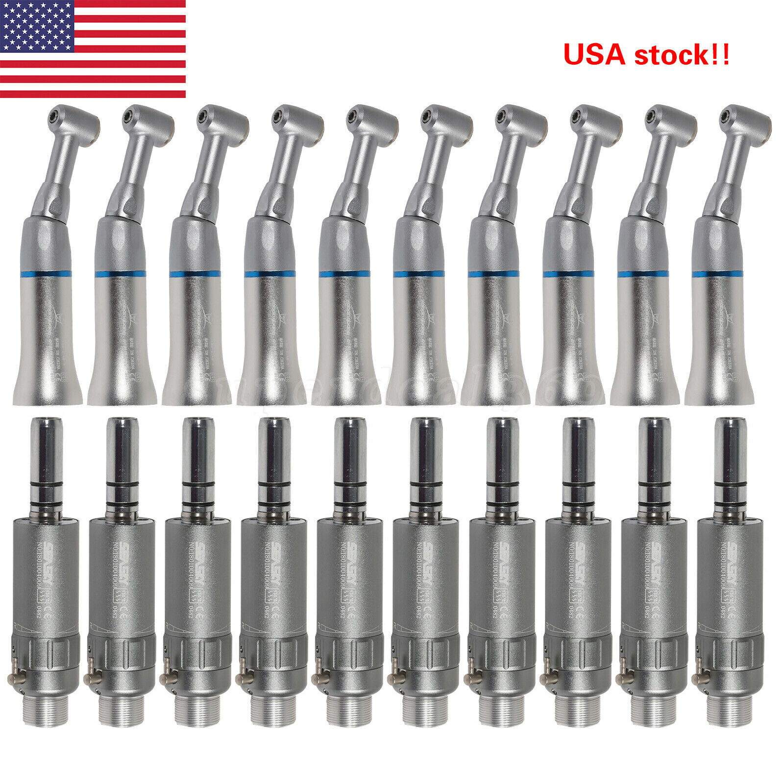 1-10 Dental Low Speed Push Button Contra Angle /Air Motor 2/4H NSK Style YAD DL