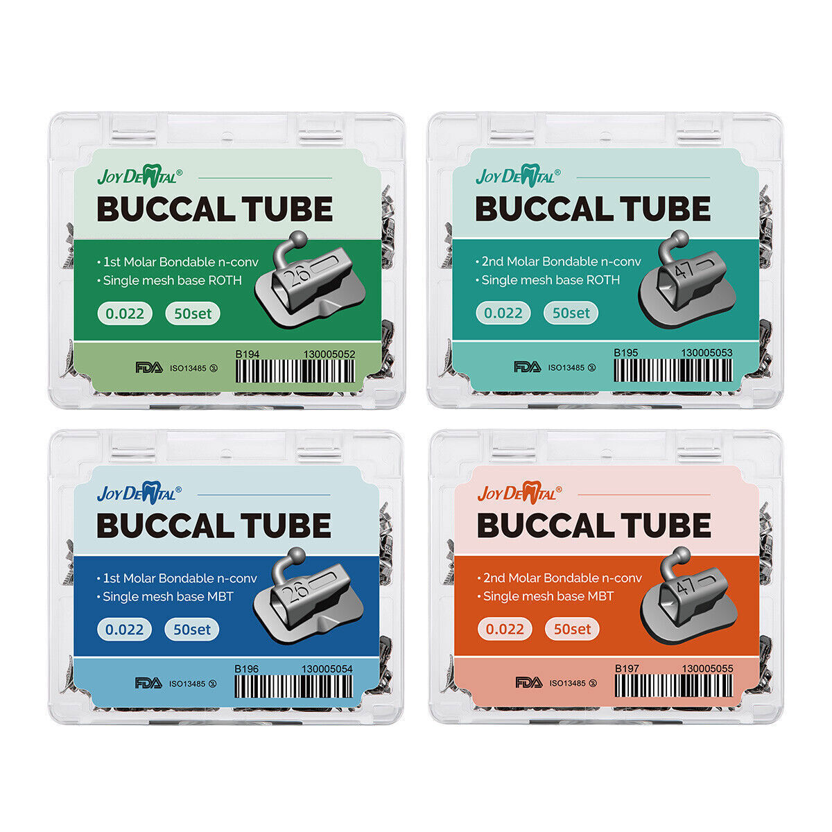 Dental Ortodoncia Tubos bucales Roth/MBT 022 1er Molar Bondable Non-Convertible