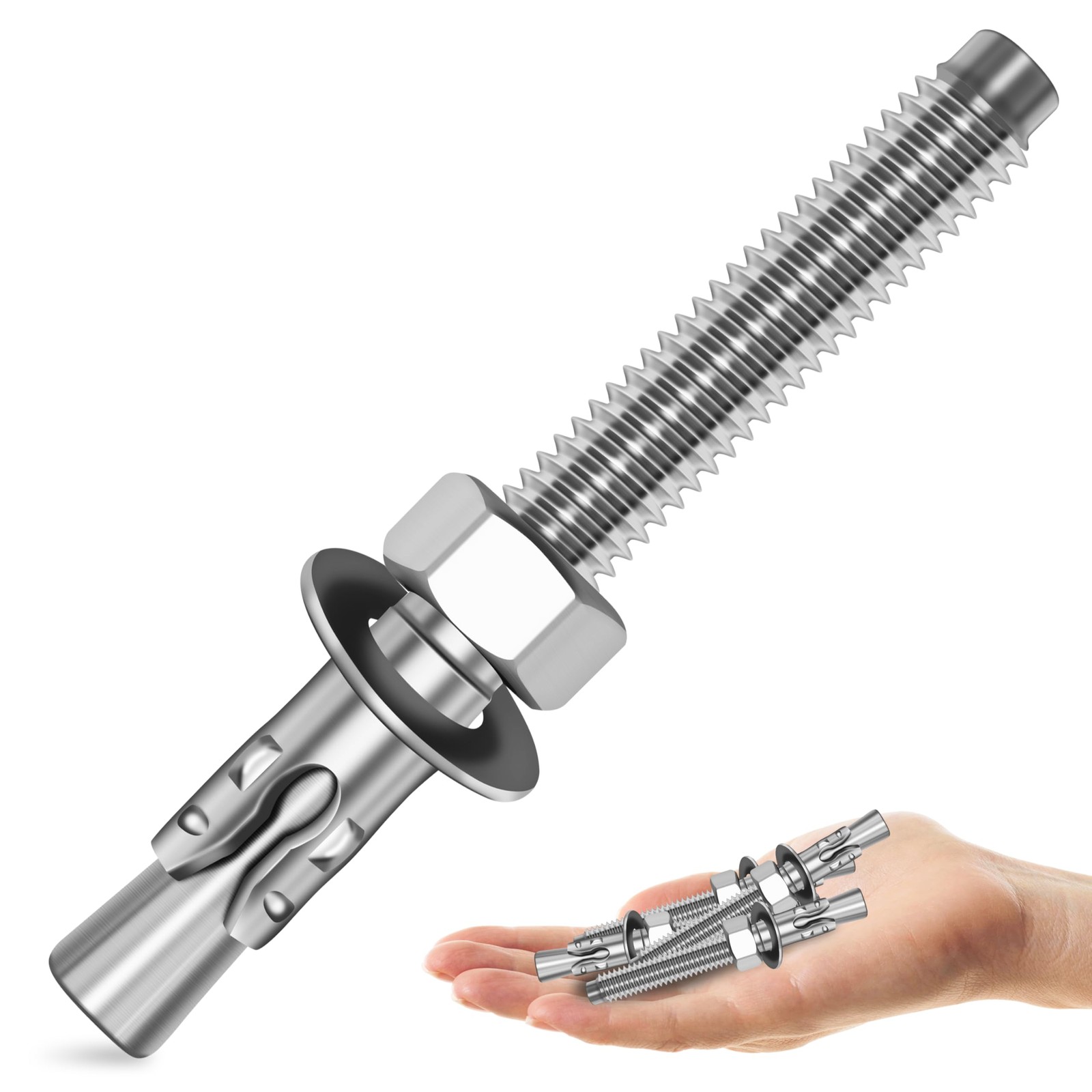 3/8 x 4 Inch Wedge Anchors 304 Stainless Steel HeavyDuty Masonry Bolts 10Pcs fo