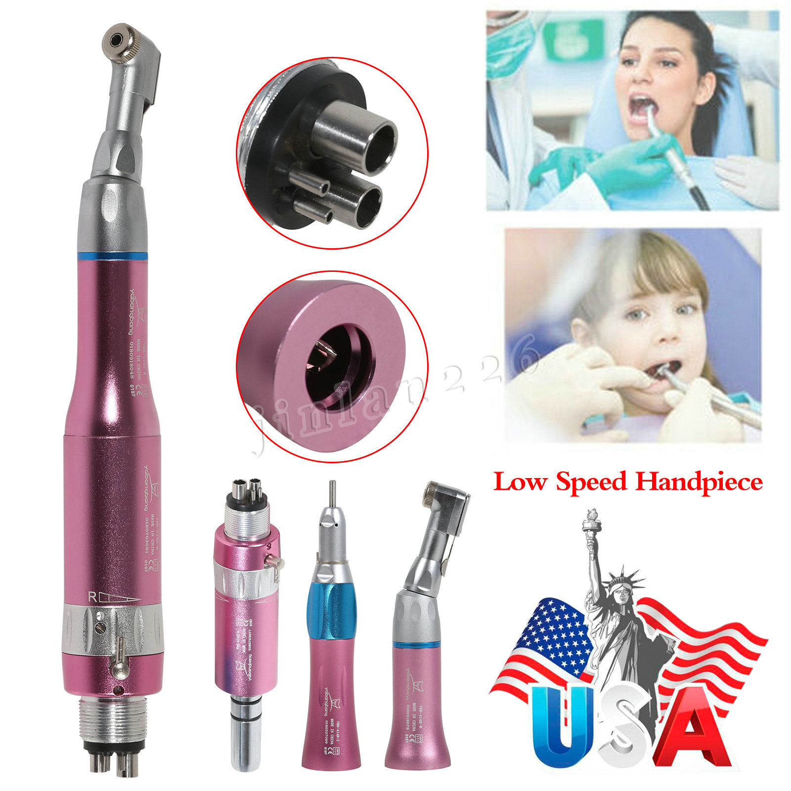 Estilo NSK Dental Baja Velocidad pieza de mano Contra Angulo Motor de aire Kit
